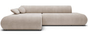 Ecksofa mit Schlaffunktion Armone, L-förmig, linksseitig, hellbeige Chenille