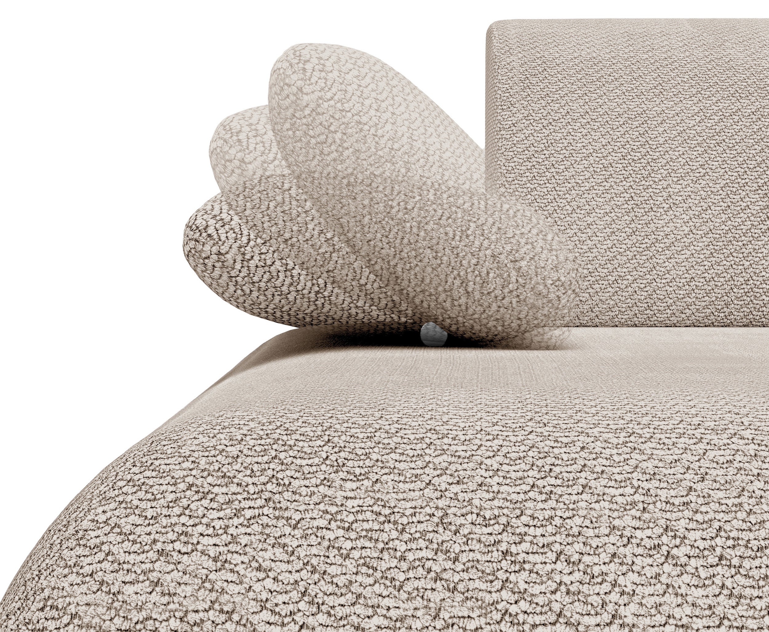 Ecksofa mit Schlaffunktion Armone, L-förmig, linksseitig, hellbeige Chenille
