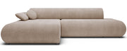 Ecksofa mit Schlaffunktion Armone, L-förmig, linksseitig, beige Chenille