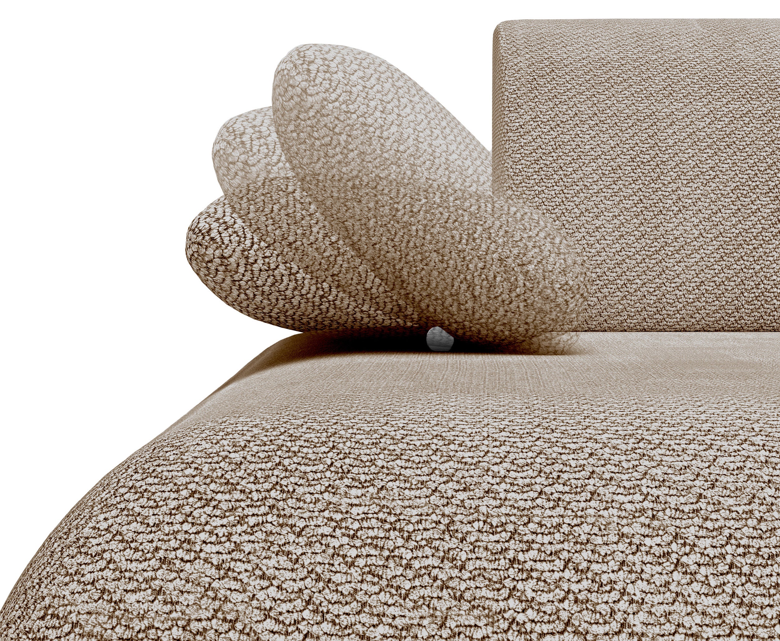 Ecksofa mit Schlaffunktion Armone, L-förmig, linksseitig, beige Chenille