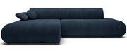 Ecksofa mit Schlafunktion Armone, L-förmig, linksseitig, marineblauer Chenille-Bezug