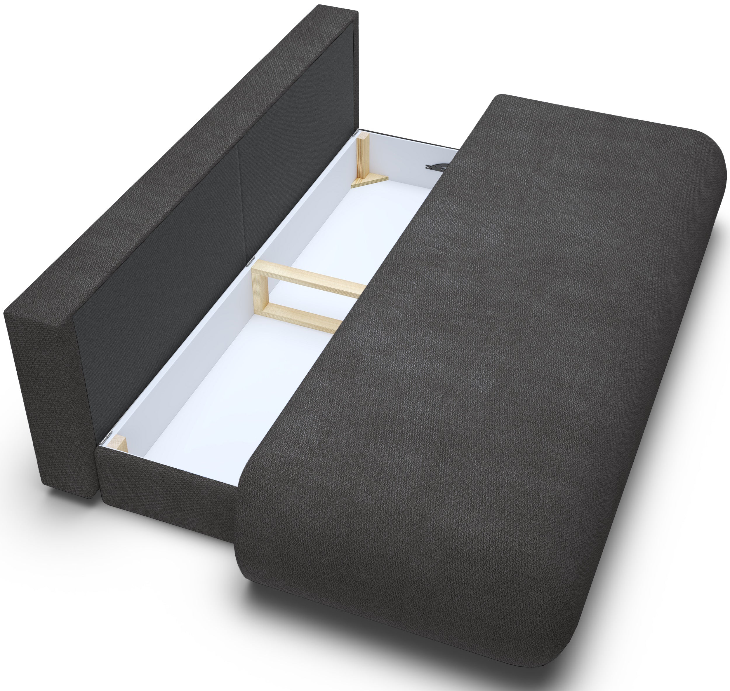 Dreisitziges ausklappbares Sofa Armone in Graphit Chenille
