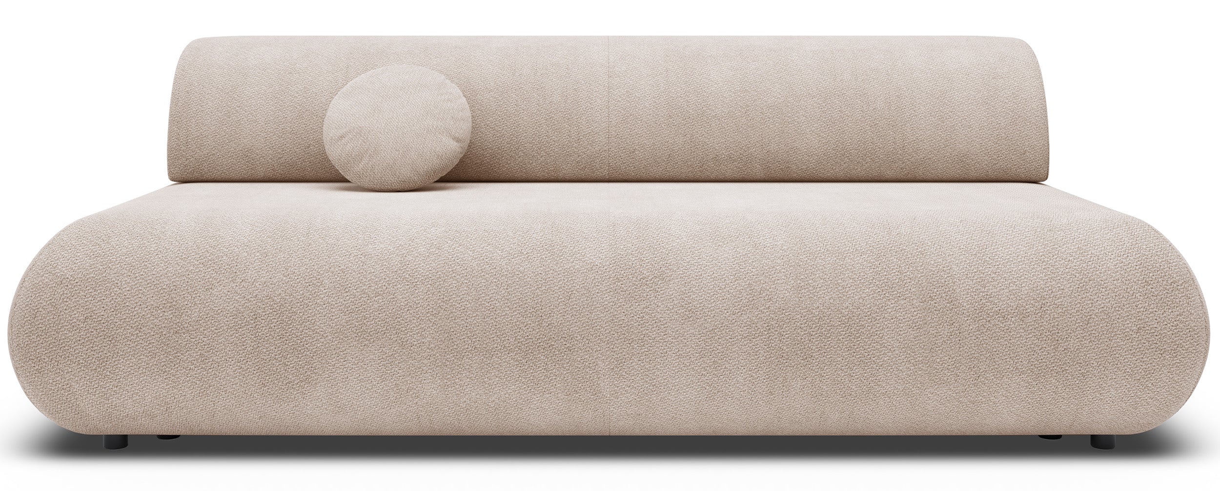 Dreisitziges ausklappbares Sofa Armone in hellbeigem Chenille-Stoff