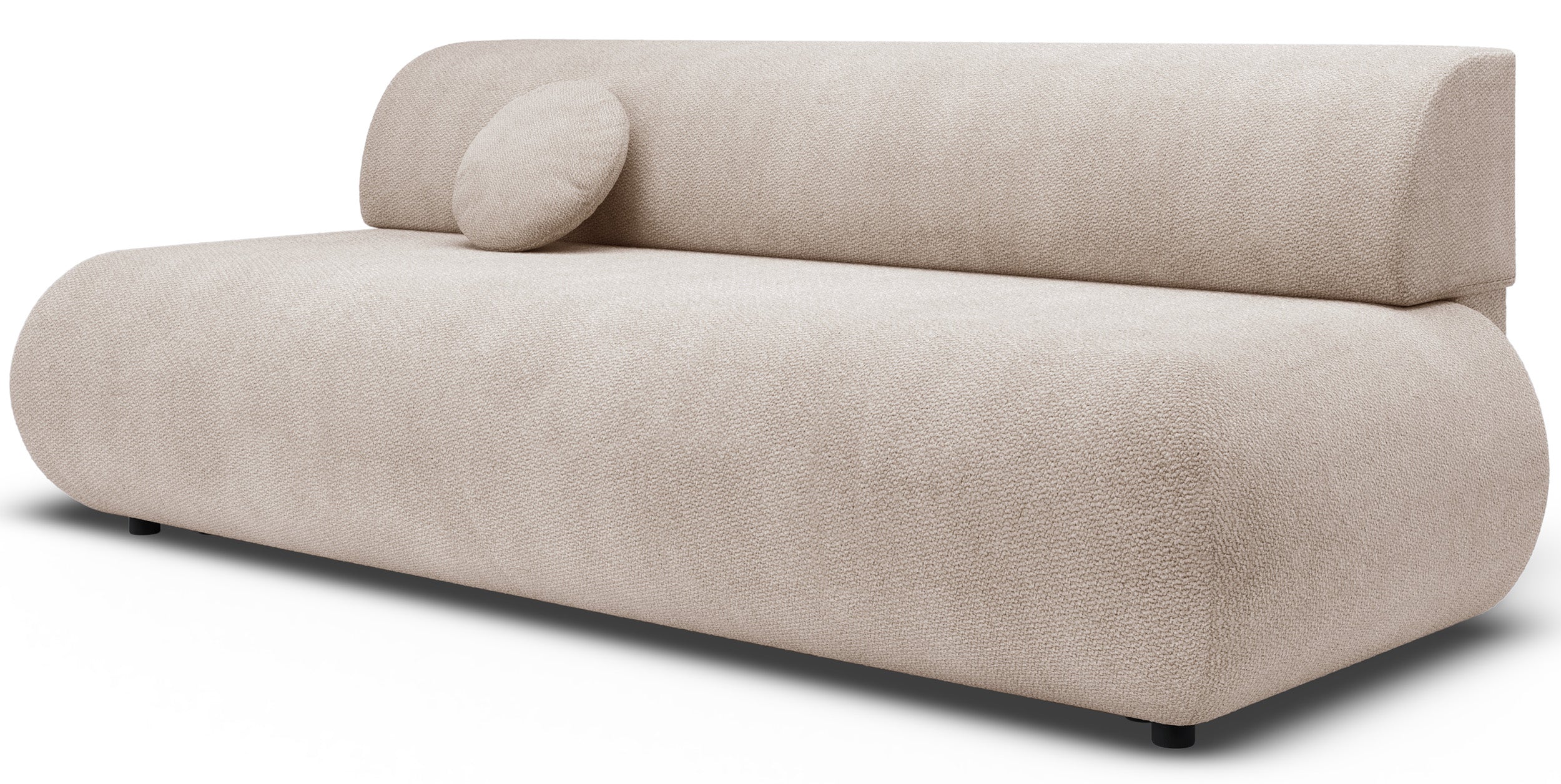 Dreisitziges ausklappbares Sofa Armone in hellbeigem Chenille-Stoff