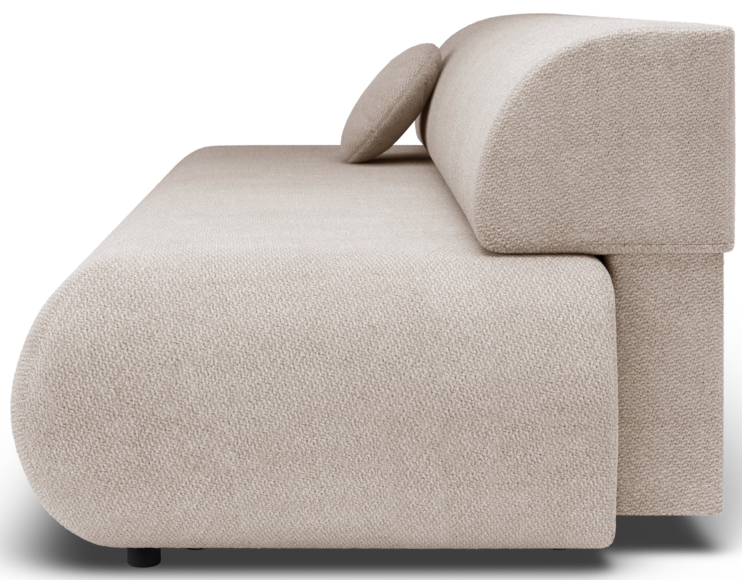 Dreisitziges ausklappbares Sofa Armone in hellbeigem Chenille-Stoff