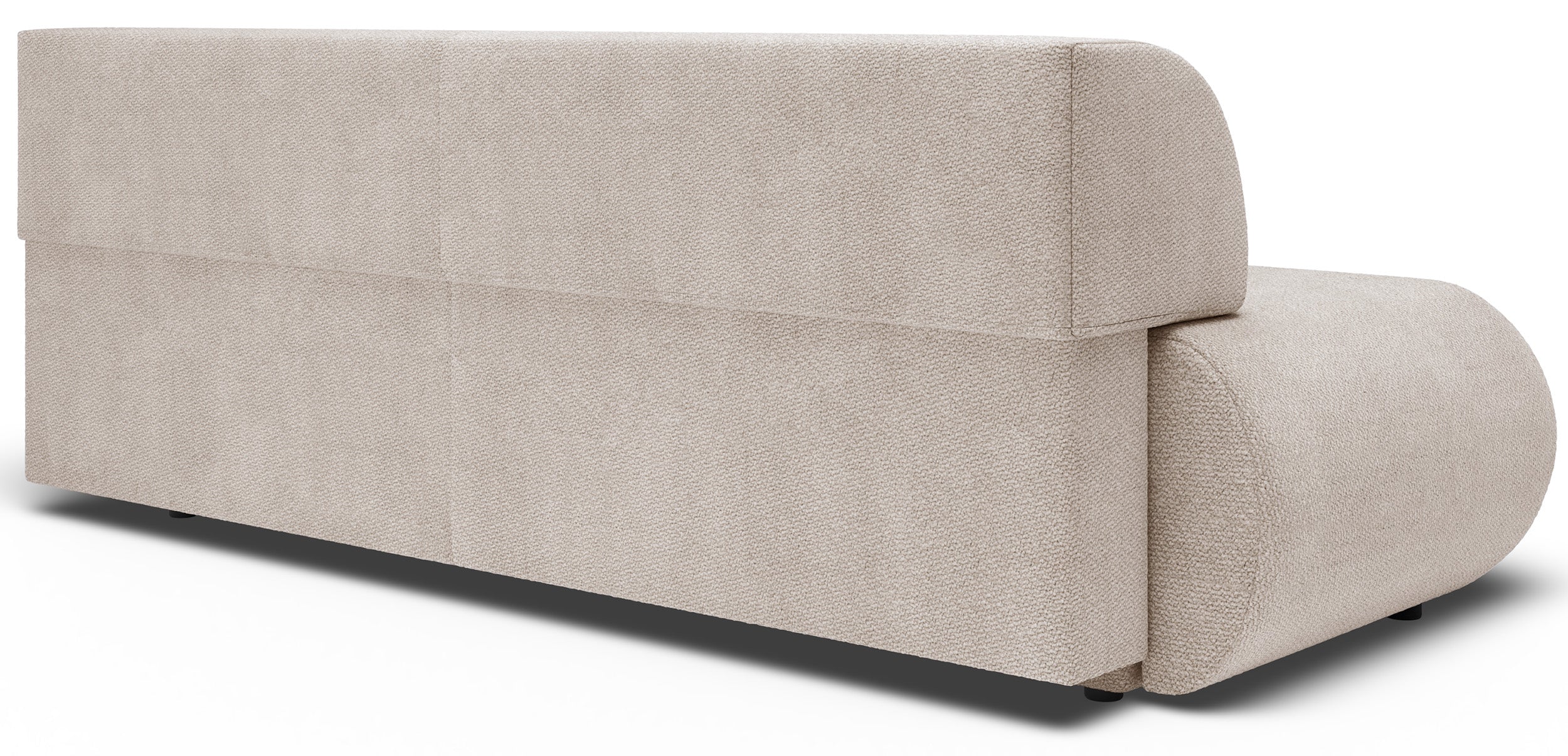 Dreisitziges ausklappbares Sofa Armone in hellbeigem Chenille-Stoff