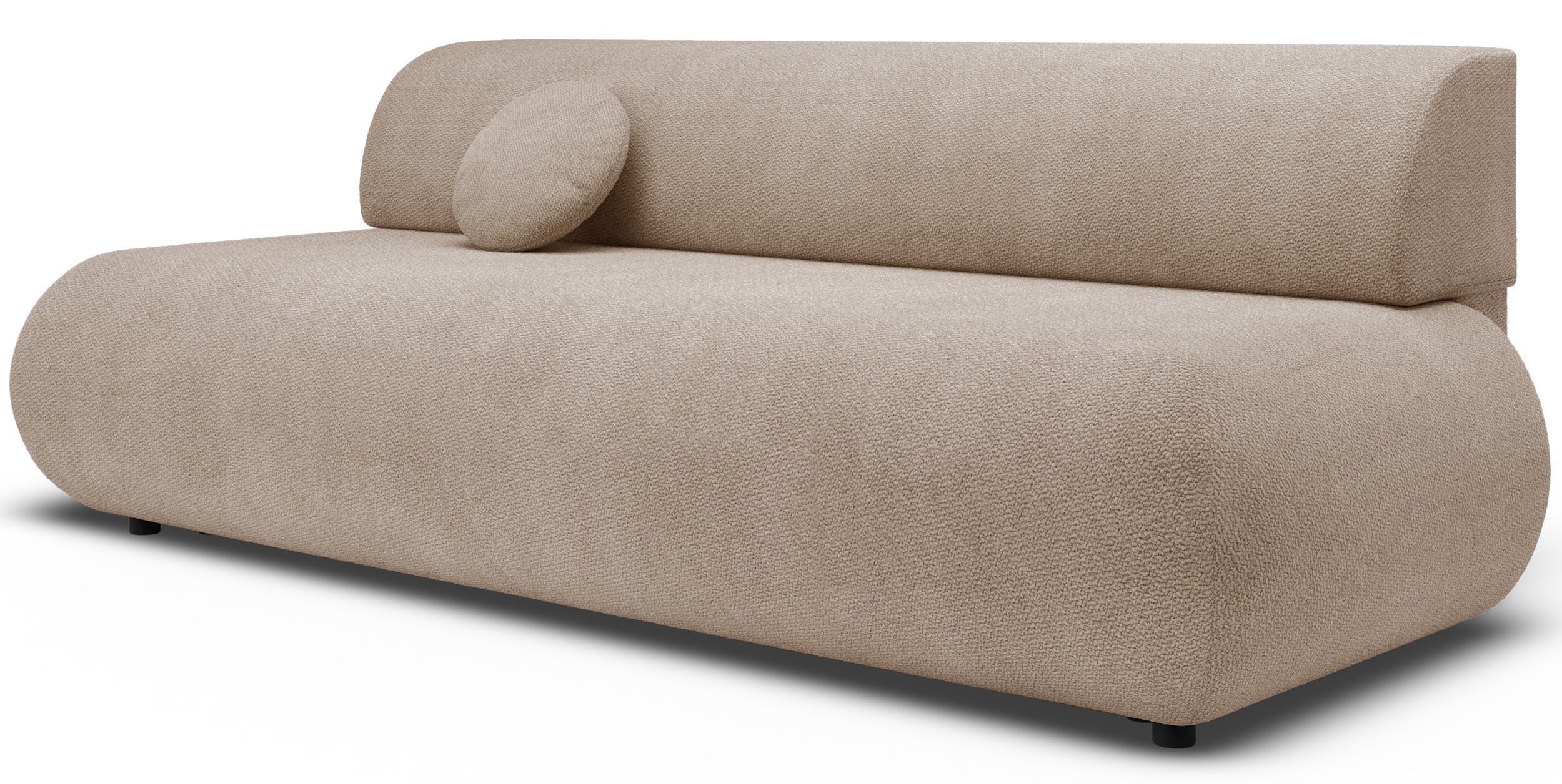 Dreisitziges ausklappbares Sofa Armone in Beige, Chenille