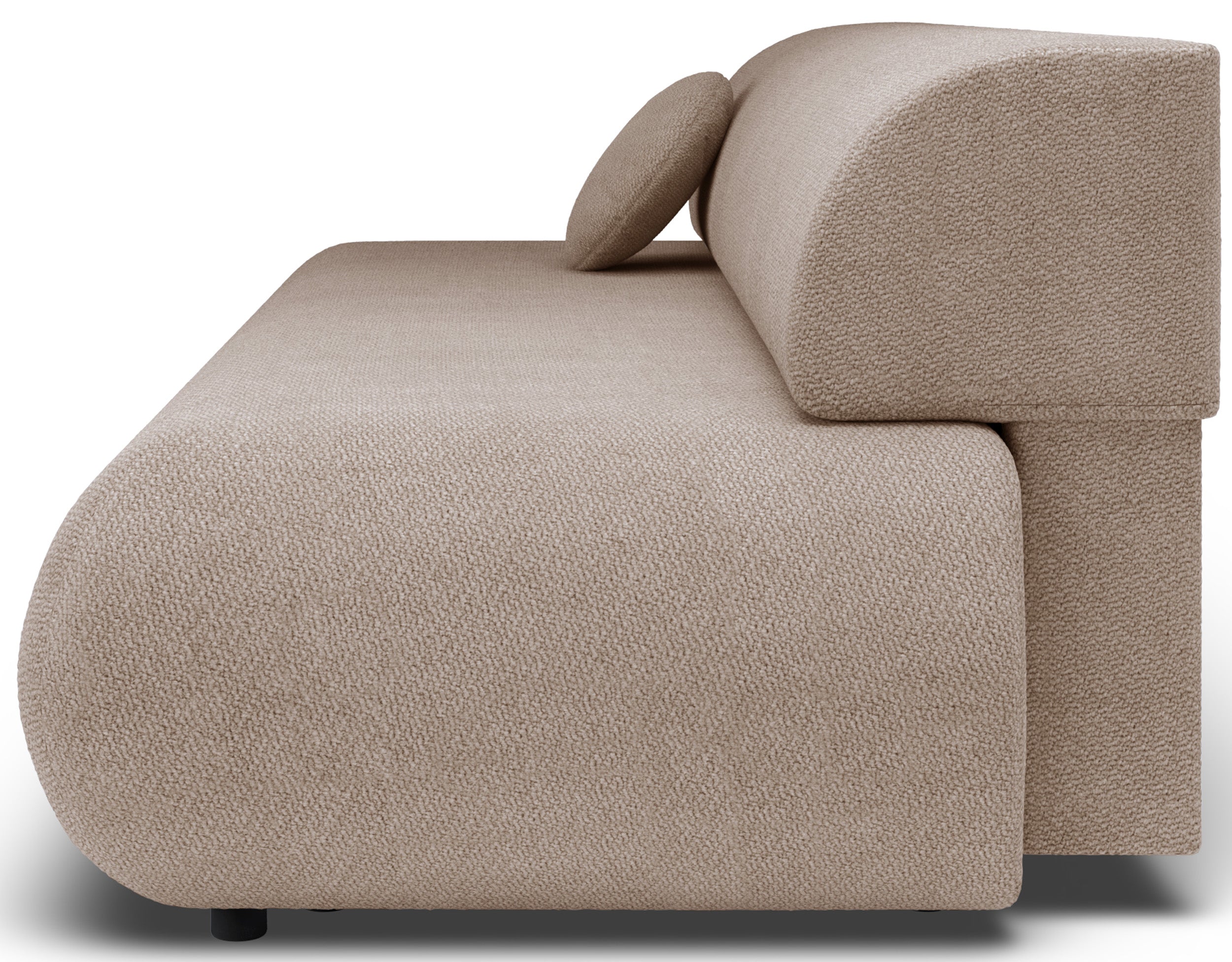 Dreisitziges ausklappbares Sofa Armone in Beige, Chenille