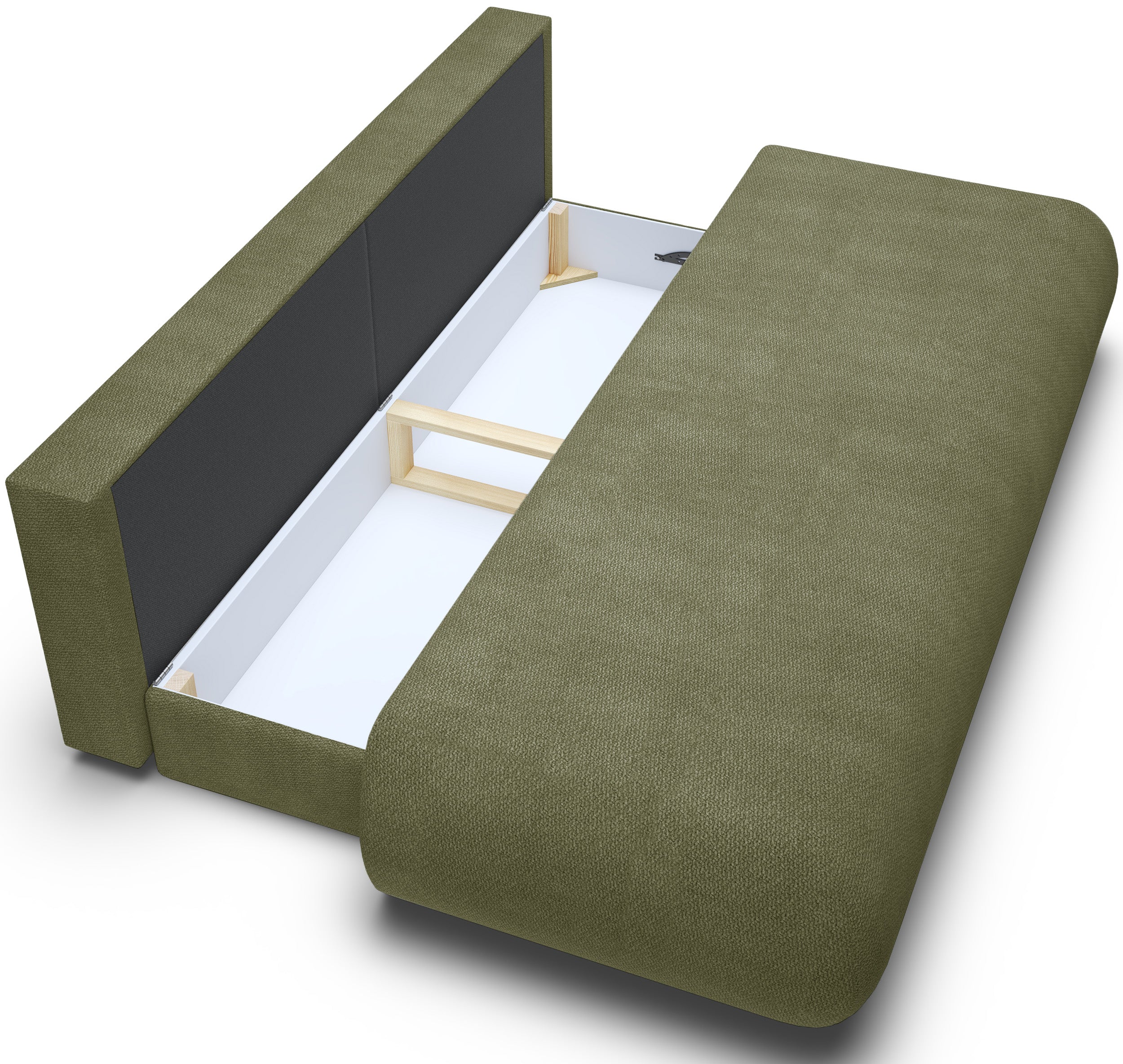 Drei-Sitzer-Schlafsofa Armone in Olivgrün Chenille