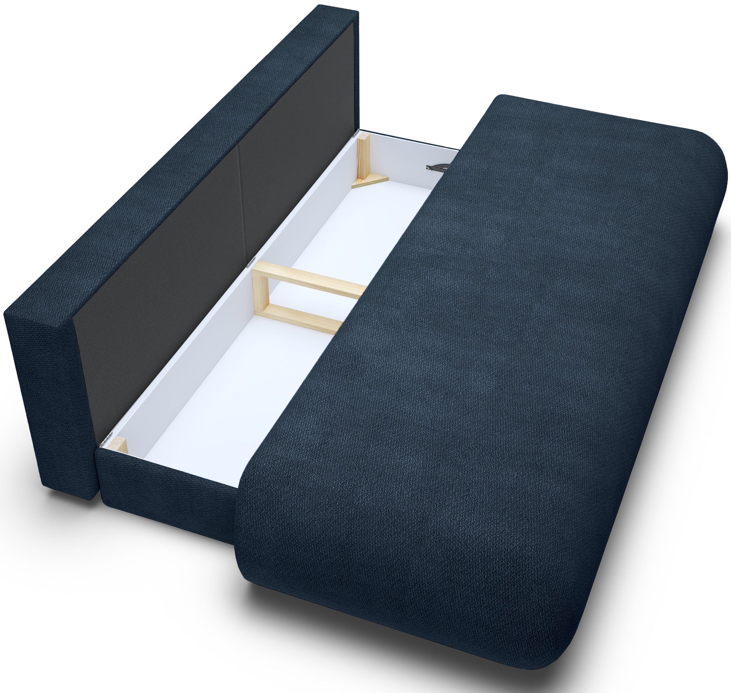 Dreisitziges, ausklappbares Sofa Armone in Marineblau aus Chenille