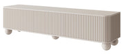 TV-Schrank Arvello mit Rillen, dreitürig, 163 cm, auf Kugelfüßen, sandbeige