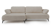 Ecksofa mit Schlaffunktion Avolla, L-förmig, linksseitig, mit Stauraum, beige, hydrophobes Chenille