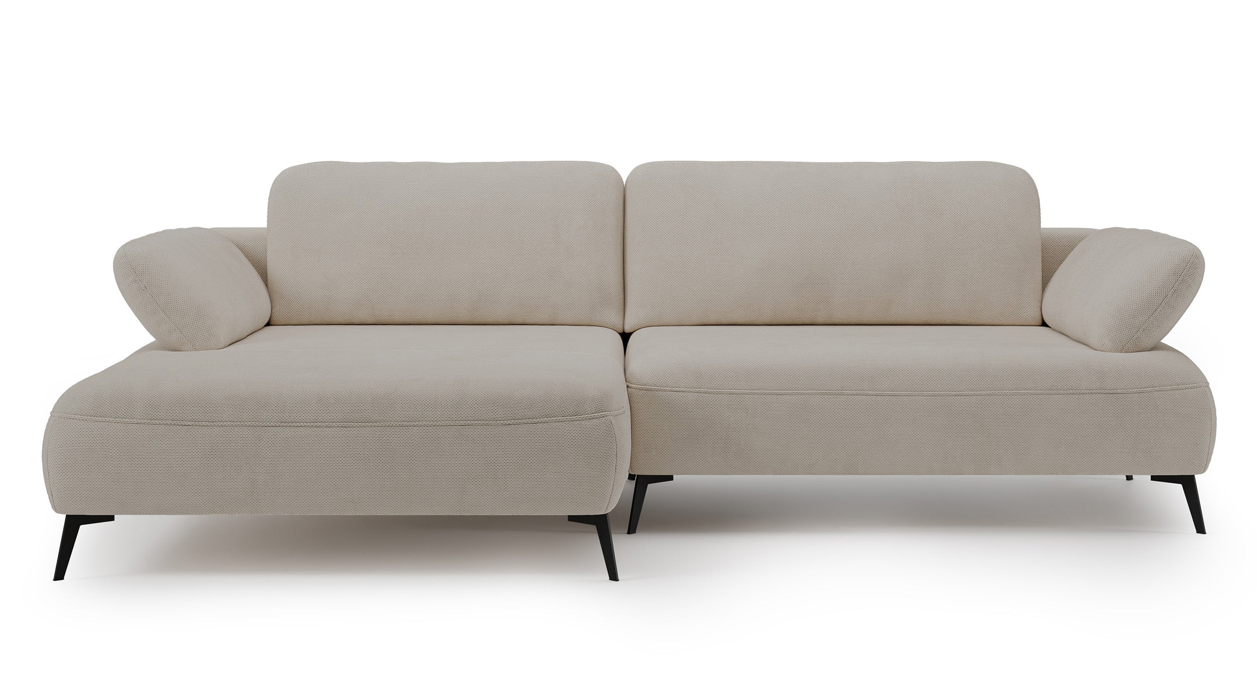 Ecksofa mit Schlaffunktion Avolla, L-förmig, linksseitig, mit Stauraum, beige, hydrophobes Chenille