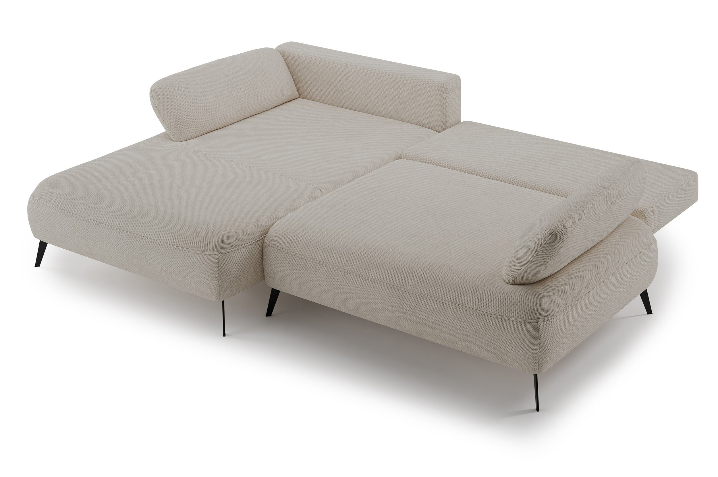Ecksofa mit Schlaffunktion Avolla, L-förmig, linksseitig, mit Stauraum, beige, hydrophobes Chenille