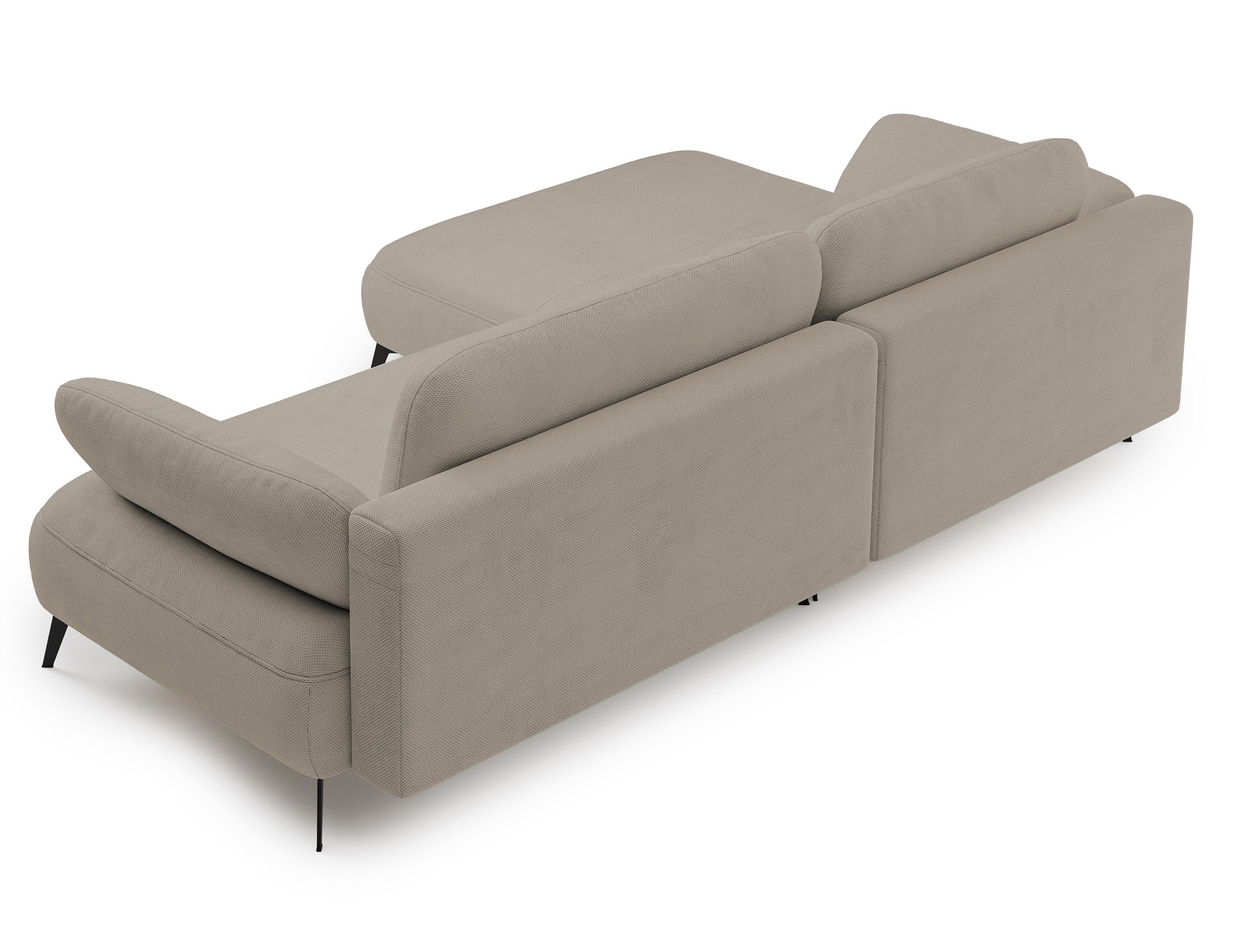 Ecksofa mit Schlaffunktion Avolla, L-förmig, linksseitig, mit Stauraum, dunkelbeige, hydrophober Chenille-Stoff