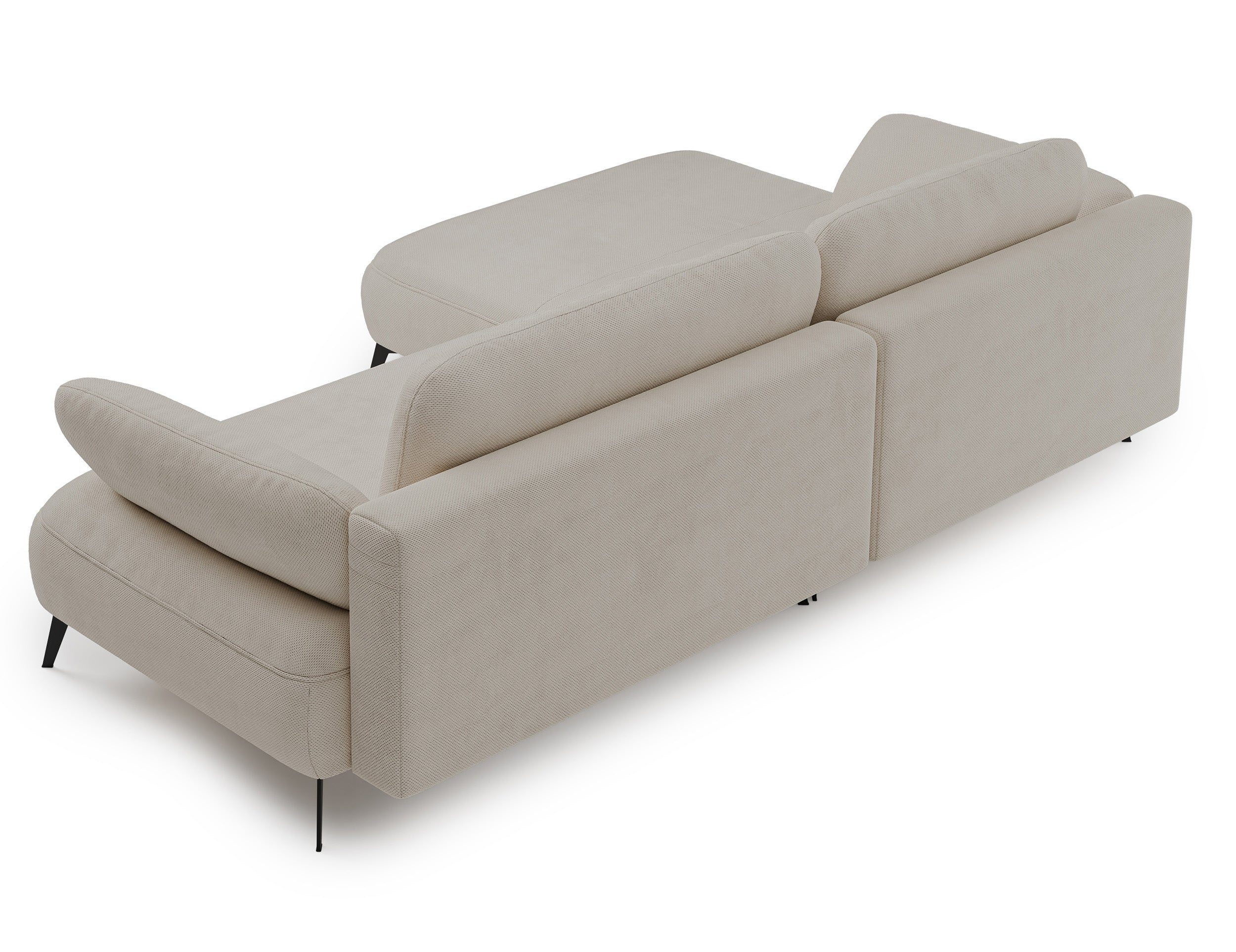 Ecksofa mit Schlaffunktion Avolla, L-förmig, linksseitig, mit Stauraum, beige, hydrophobes Chenille