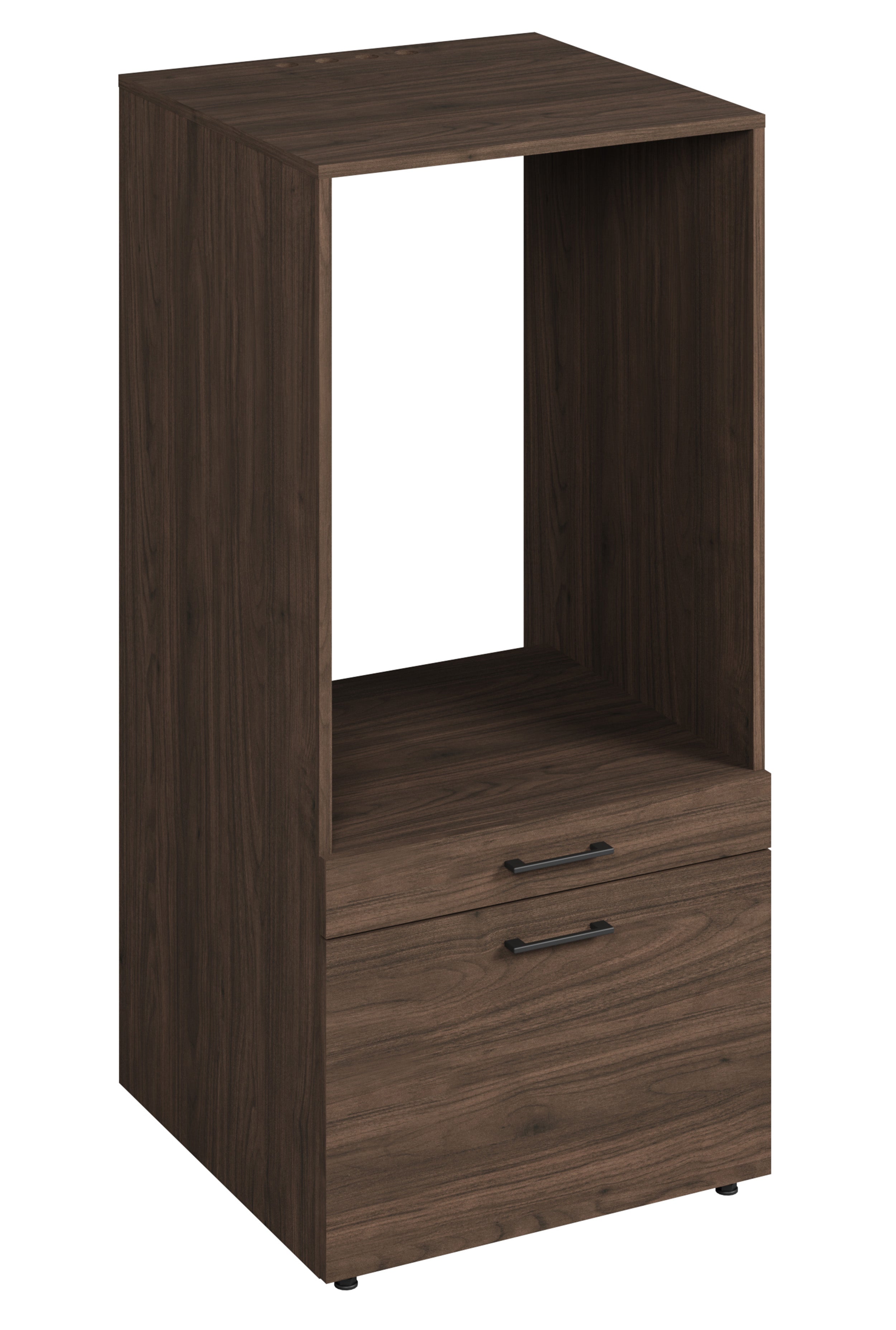 Waschmaschinenschrank Aza mit Schublade und Regal in Nussbaum Villa