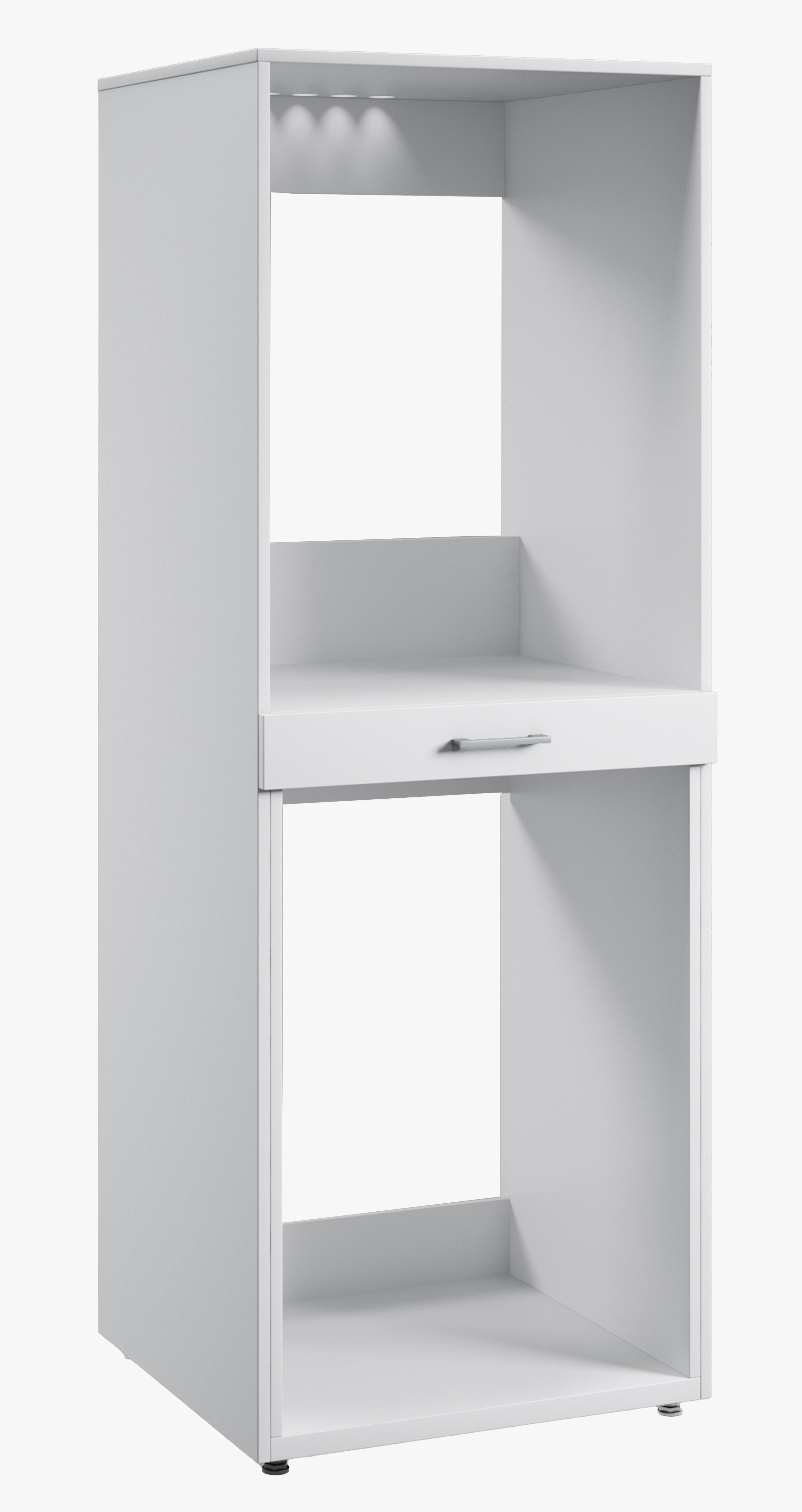 Schrank für Waschmaschine und Trockner Aza mit Regal, weiß