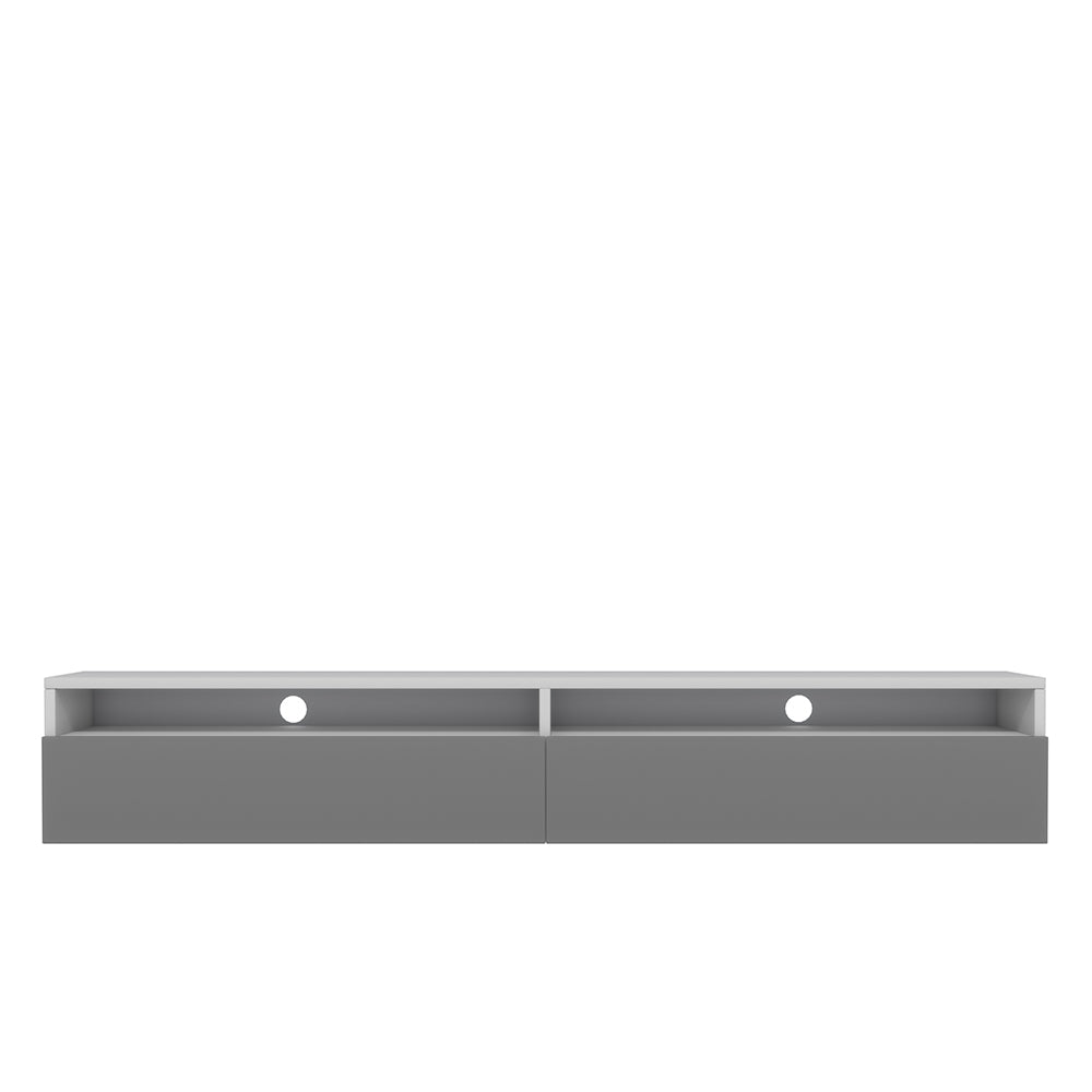TV-Schrank Rednaw 180 cm Weiß matt / Grau glänzend