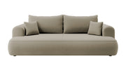 Dreisitziges ausklappbares Sofa Ovo mit Stauraum, beige, Velours aus leicht zu reinigendem Stoff