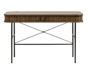 Schreibtisch Gativel 120x60 cm Lamellen in gebranntem Eichenholz