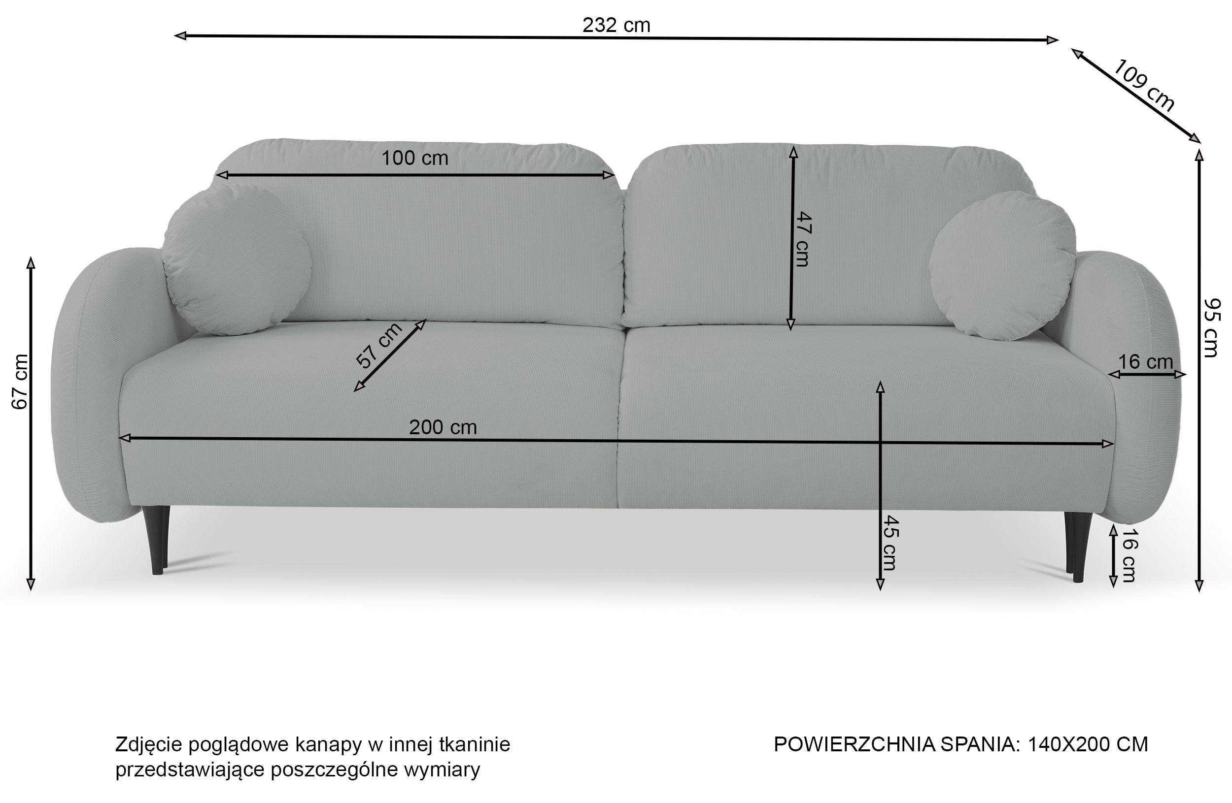 Ausziehbares Sofa Bafra mit Schlafunktion und Bettkasten, beige Samt
