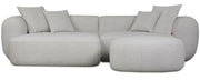 Modulares Ecksofa Baomi L-förmig mit Hocker, linksseitig, hellgrauer Chenille-Stoff