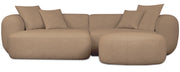 Modulares Ecksofa Baomi L-förmig mit Hocker, linksseitig, senfgelber Chenillestoff