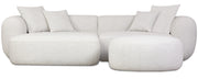 Modulare Eckcouch Baomi L-förmig mit Hocker, linksseitig, grau-beige Chenille
