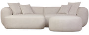 Modulares Ecksofa Baomi L-förmig mit Hocker, linksseitig, hellbeige Chenille