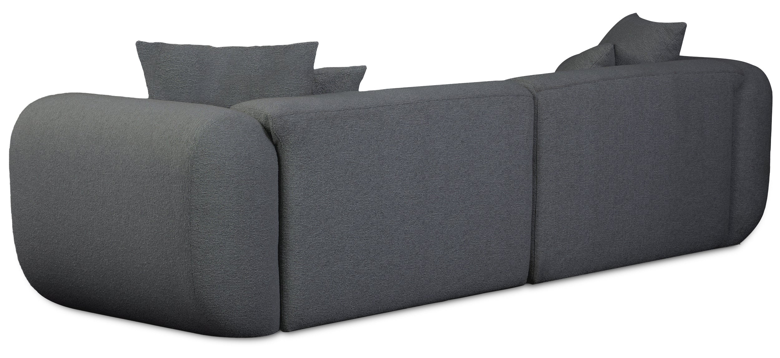 Modulares Ecksofa Baomi L-förmig, linksseitig, dunkelgrauer Chenillestoff