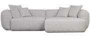 Modulares Ecksofa Baomi, L-förmig, rechtsseitig, hellgrauer Chenille-Stoff
