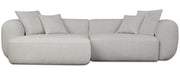 Modulares Ecksofa Baomi, L-förmig, linksseitig, hellgrauer Chenille-Stoff