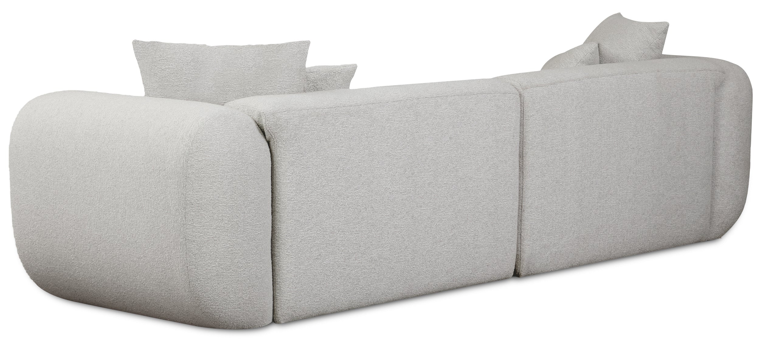 Modulares Ecksofa Baomi, L-förmig, linksseitig, hellgrauer Chenille-Stoff