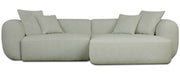 Modulares Ecksofa Baomi, L-förmig, rechtsseitig, Salbeigrün, Chenille