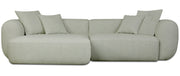 Modulare Eckcouch Baomi, L-förmig, linksseitig, Salbeigrün, Chenille
