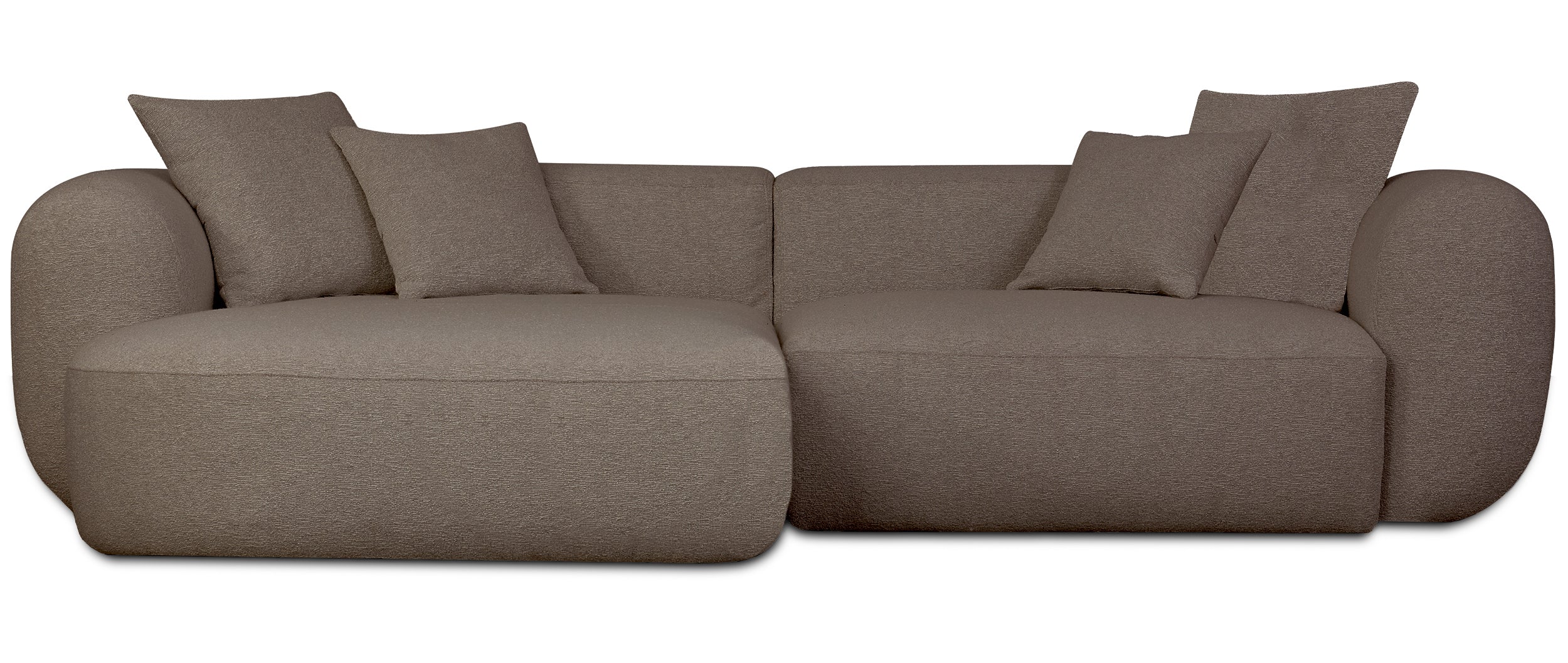 Modulare Eckcouch Baomi L-förmig, linksseitig, hellbraunes Chenille