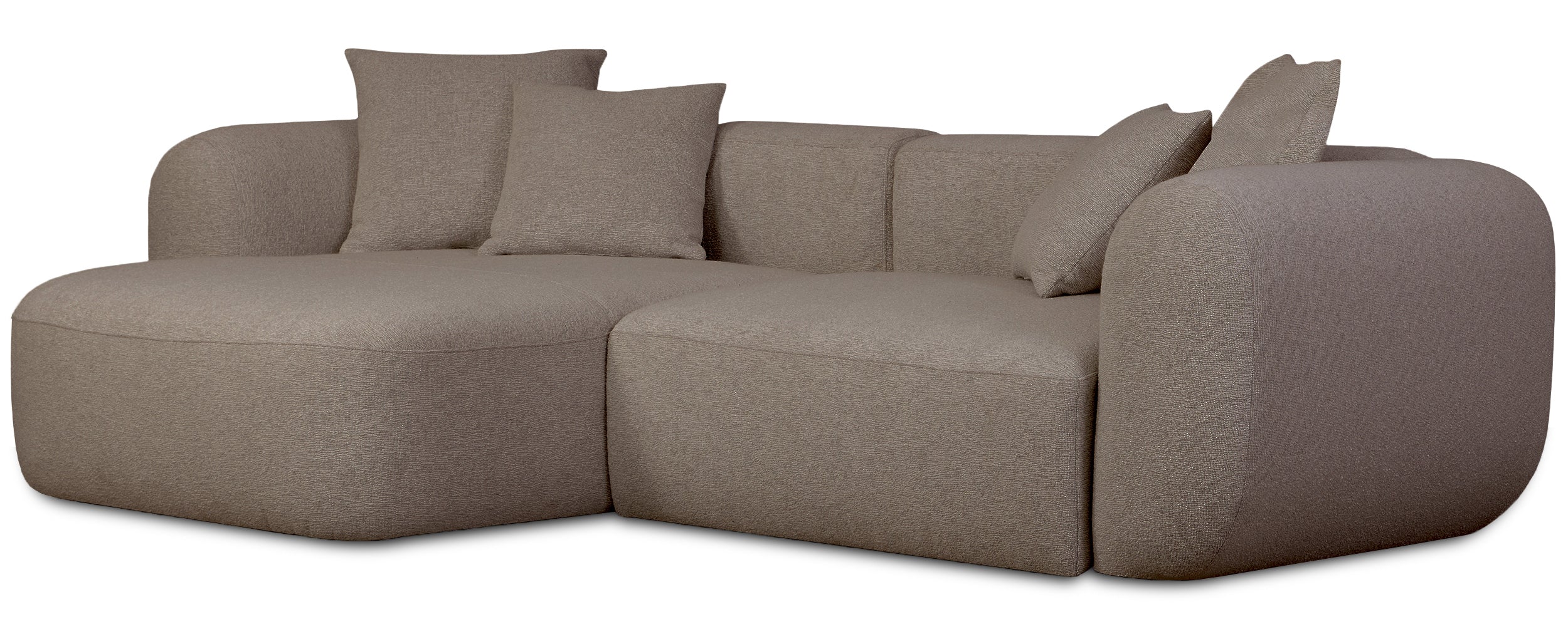 Modulare Eckcouch Baomi L-förmig, linksseitig, hellbraunes Chenille