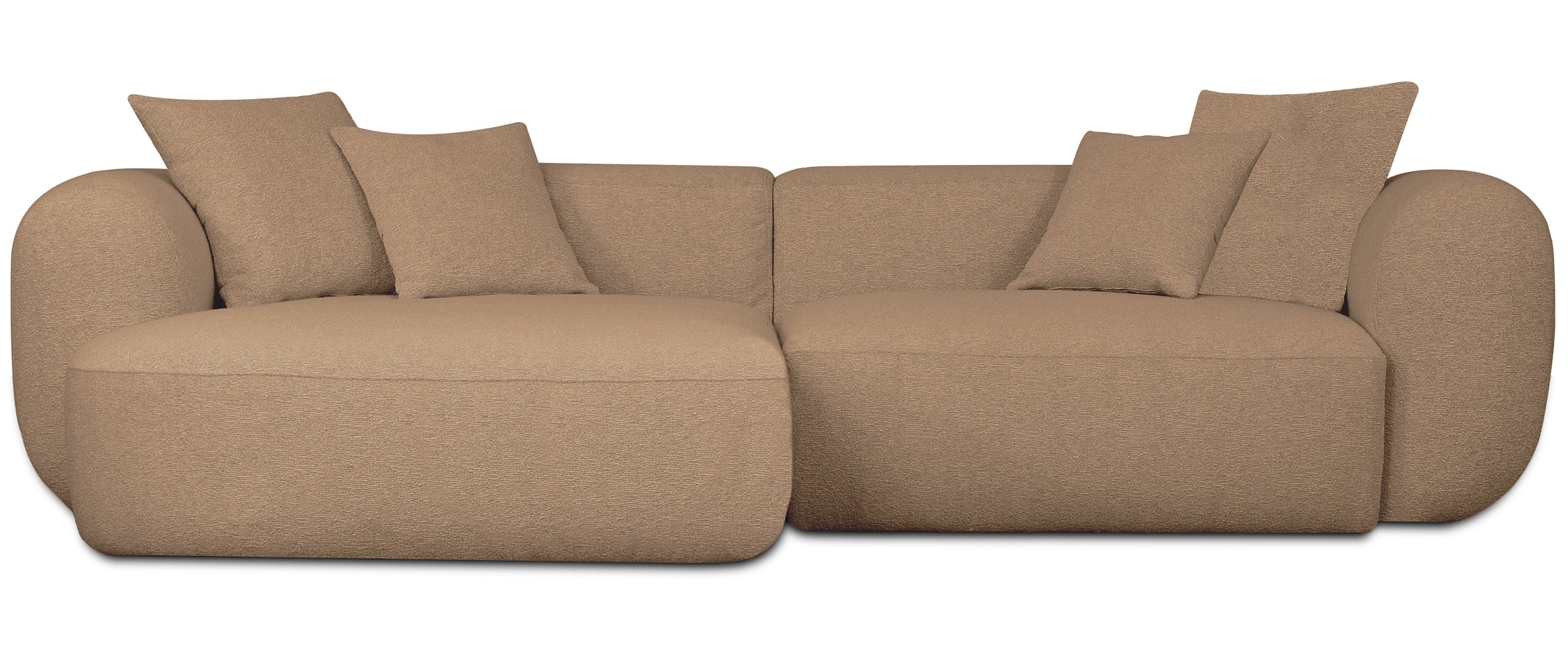 Modulares Ecksofa Baomi, L-förmig, linksseitig, senfgelber Chenillestoff