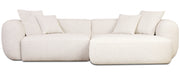Modulare Eckcouch Baomi, L-förmig, rechtsseitig, cremefarben, Chenille