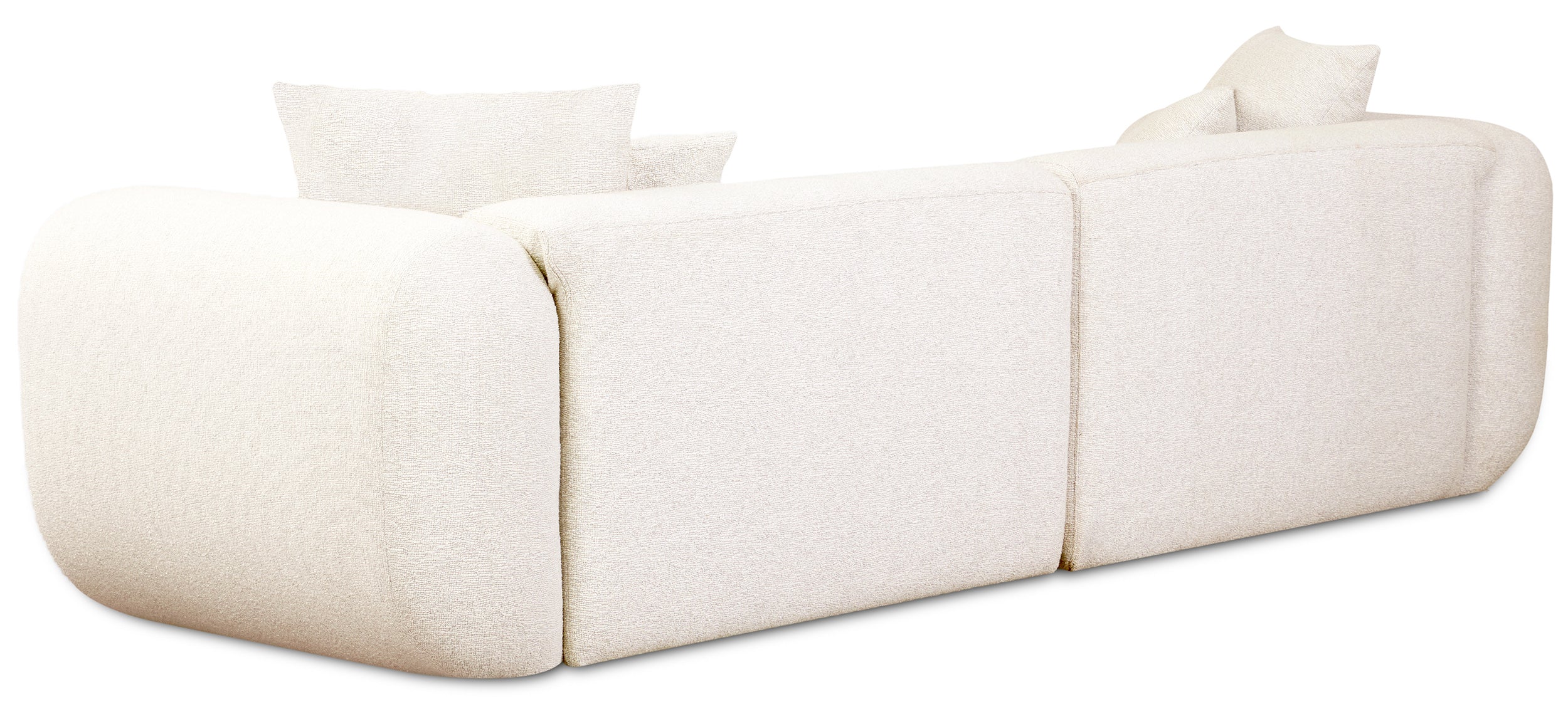 Modulares Ecksofa Baomi, L-förmig, linksseitig, cremefarben, Chenille