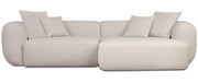 Modulares Ecksofa Baomi, L-förmig, rechtsseitig, hellbeige Chenille