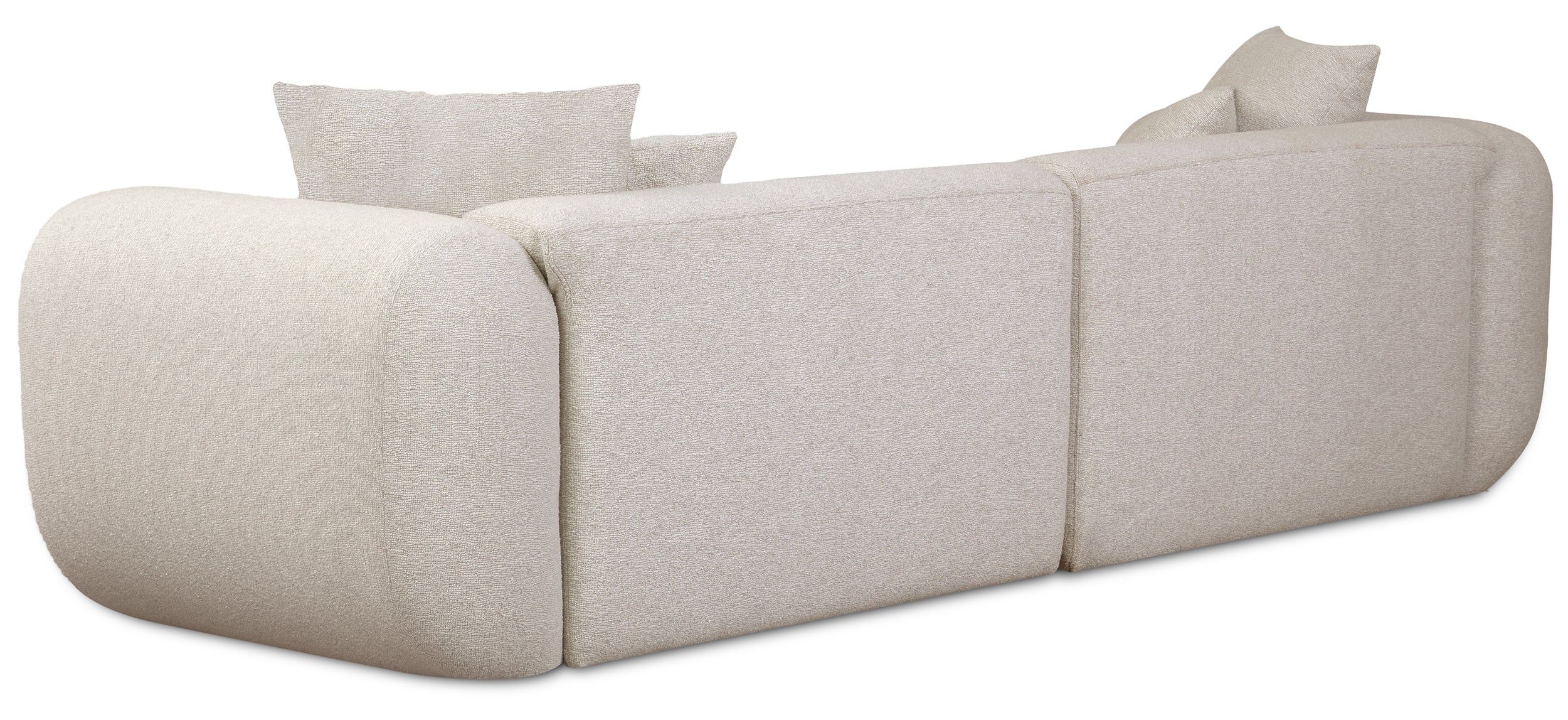 Modulares Ecksofa Baomi, L-förmig, linksseitig, hellbeige Chenille