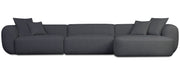 Modulares Ecksofa Baomi, groß, L-förmig, rechtsseitig, dunkelgrauer Chenille-Bezug