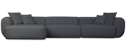 Modulares Ecksofa Baomi L-förmig groß, linksseitig, dunkelgrauer Chenille-Stoff