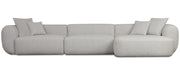 Modulares Ecksofa Baomi, groß, L-förmig, rechtsseitig, hellgrauer Chenille-Stoff