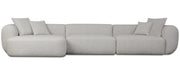 Modulares Ecksofa Baomi, groß, L-förmig, linksseitig, hellgrauer Chenille-Stoff