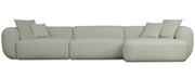 Modulares Ecksofa Baomi, großes L-förmiges, rechtsseitiges Modell, Salbeigrün Chenille