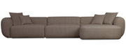 Modulares Ecksofa Baomi, großes L-förmiges, rechtsseitiges Modell, hellbraunes Chenille
