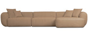 Modulares Ecksofa Baomi, groß, L-förmig, rechtsseitig, senfgelber Chenille-Stoff